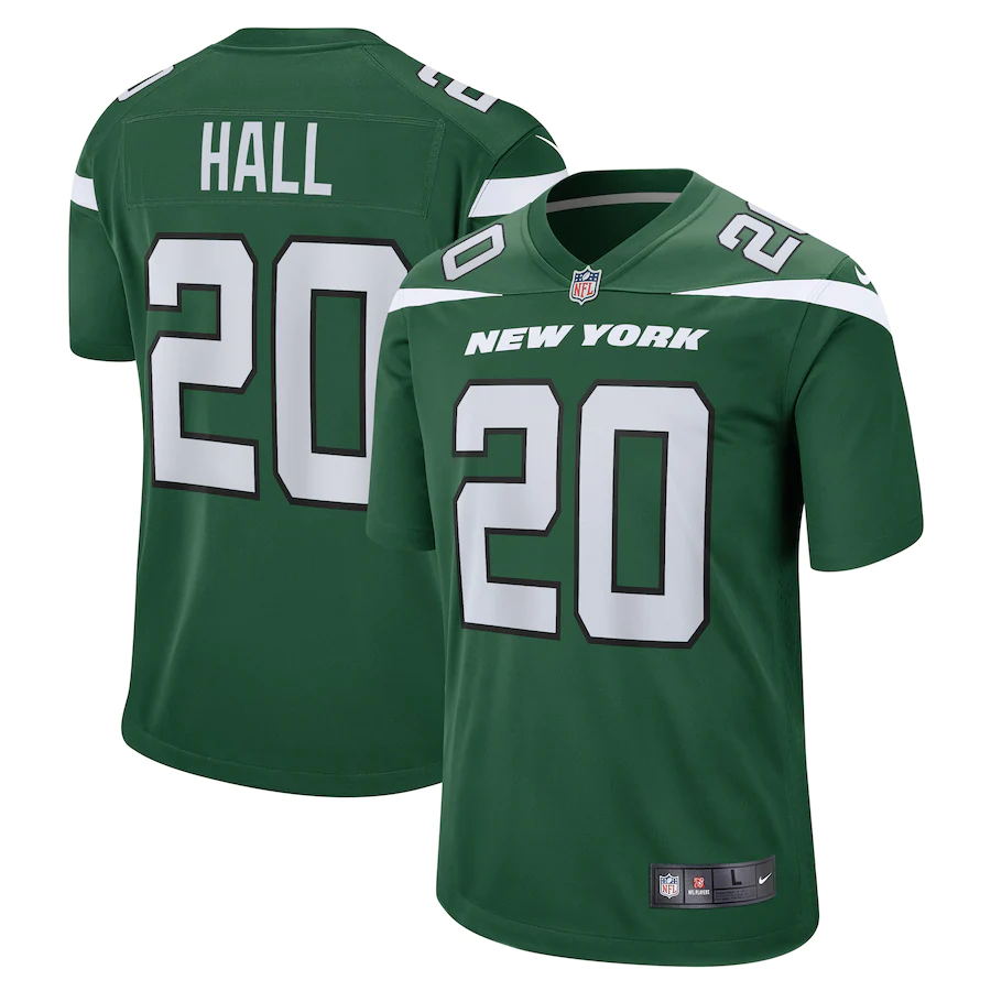 New York Jets Breece Hall #20 Nike Green Alternate Official NFL Game 2022 Draft NFL Jersey